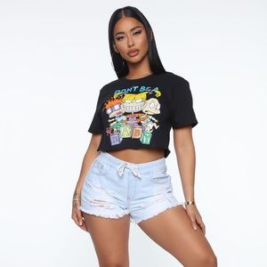 NWT Fashion Nova The Mixer Elastic Denim Shorts